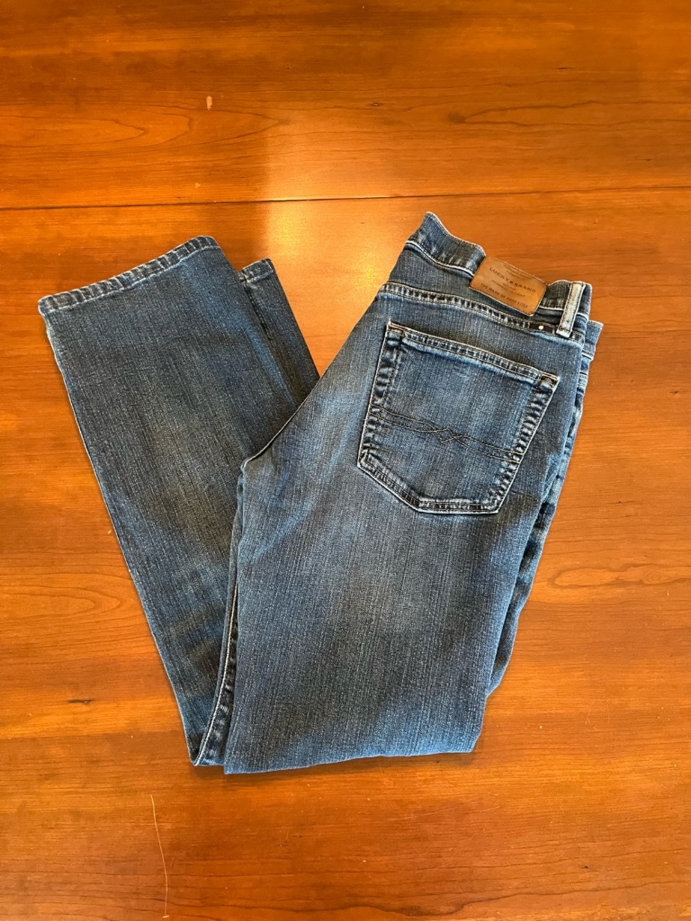Lucky Brand 221 Original Straight Jeans Medium Wash Blue Denim Men’s Sz 32x32